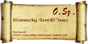 Olsovszky Szerénusz névjegykártya